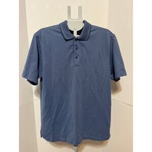 ZOD Golf Men’s Polo Shirt Medium Blue Performance Short Sleeve 3-Button